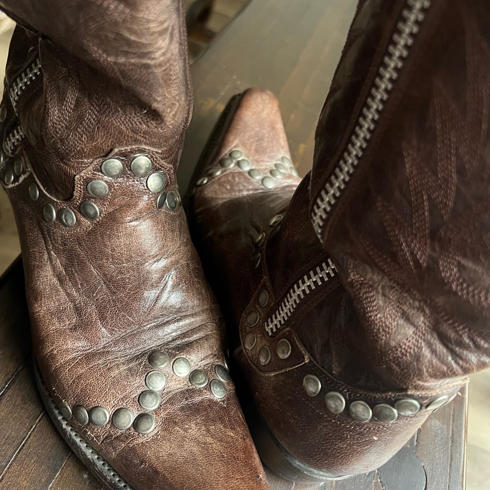 Old Gringo Boots, RockRazz,Silver studded grommets. Dual zippers,Handmade - Picture 3 of 7